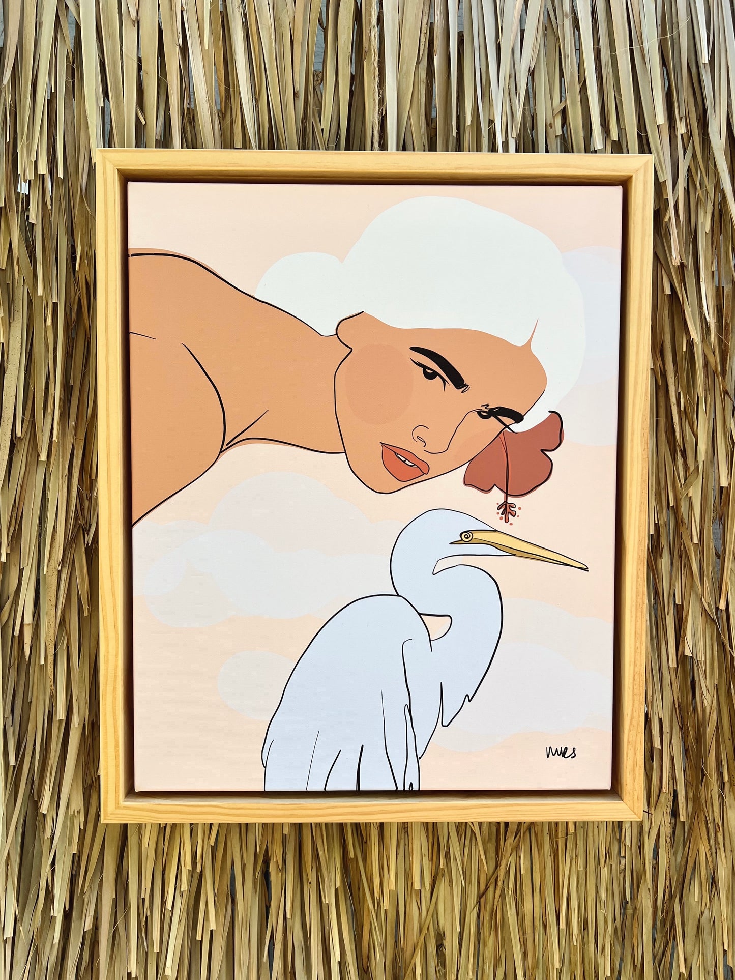 “FROM ABOVE” - 11x14” with WHITE OAK frame