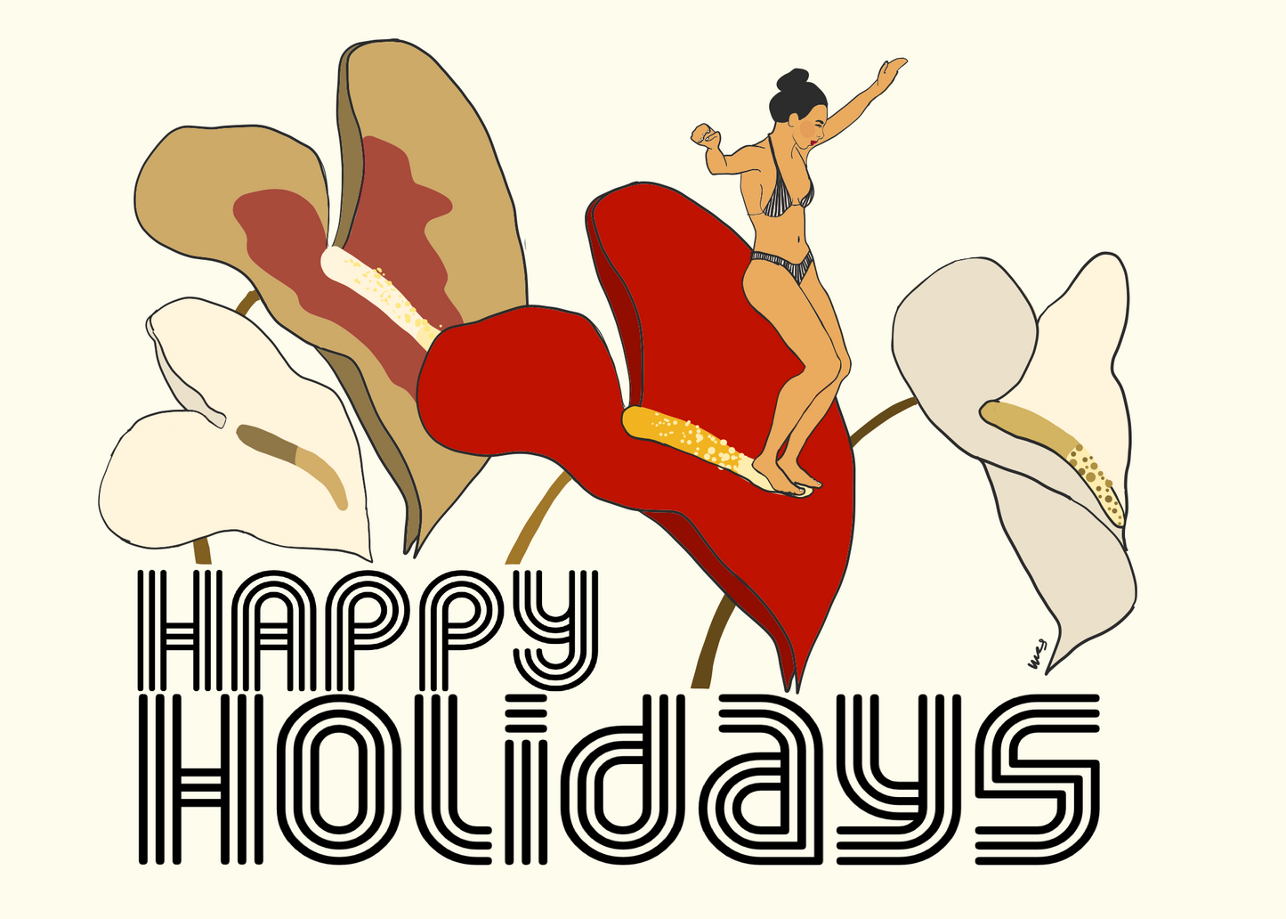 “Happy Holidays” Greeting Card - Margaret Rice Studio