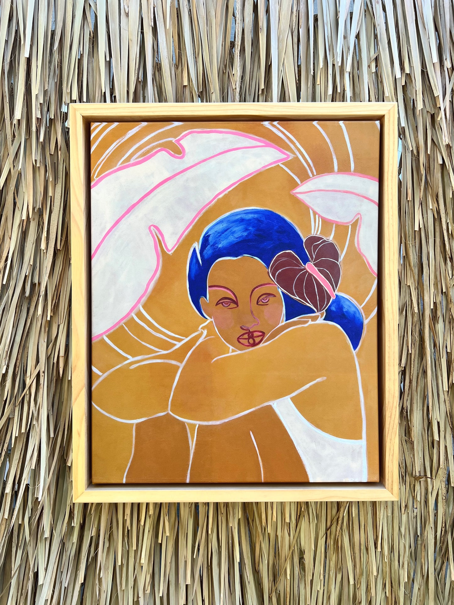 “WARMTH OF THE SUN” - 16x20” with WHITE OAK frame